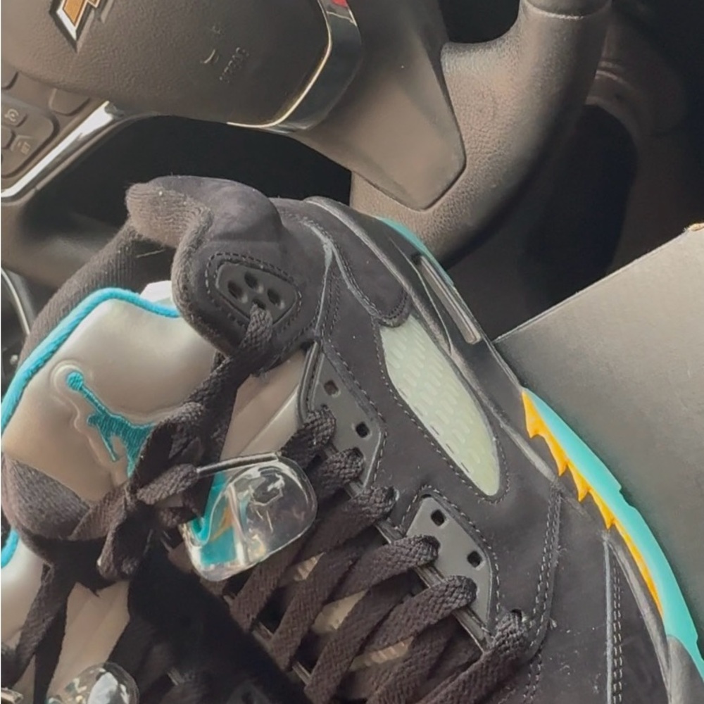 Kids Black and Teal Sneakers
